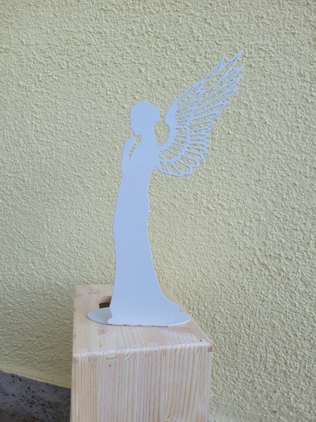 Betender Engel Santine Beschichtet 30cm Höhe  in Rot und Weiß